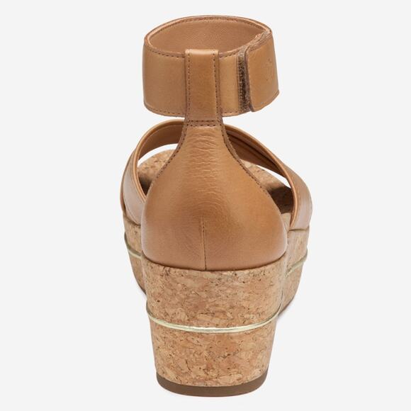 NWT Johnston and Murphy tan calfskin Gigi Cross-Band Sandal - Picture 4 of 11